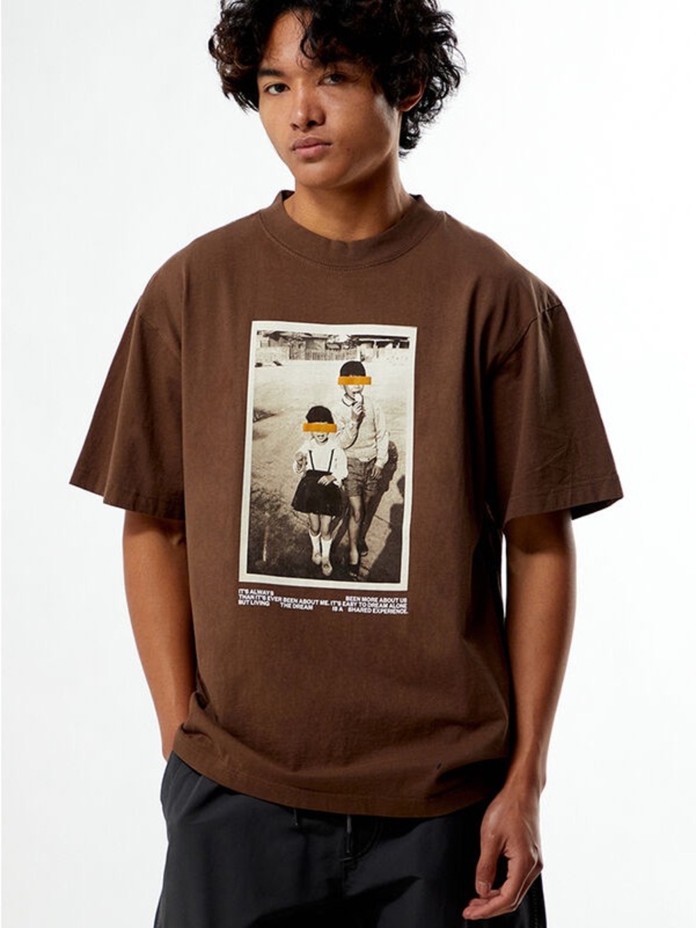 Unbranded Brown Graphic Short-Sleeve Tee for Men